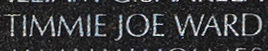 Engraved name on The Wall of Captain Timmie Joe Ward, U.S. Air Force